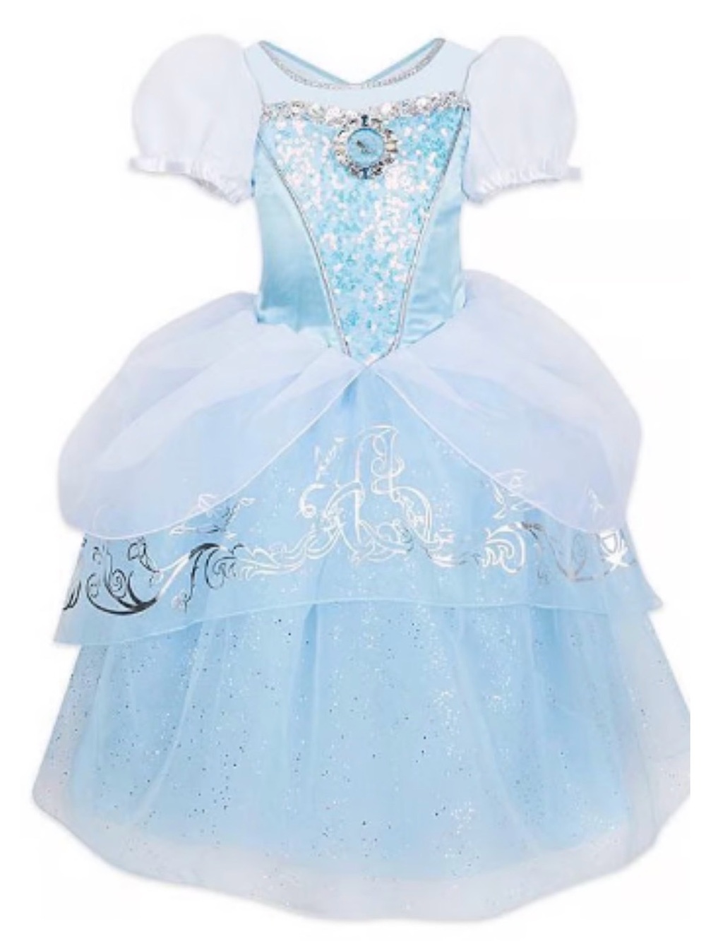 DISNEY STORE Girls PRINCESS CINDERELLA Sparkly COSTUME Gown DRESS sz 4